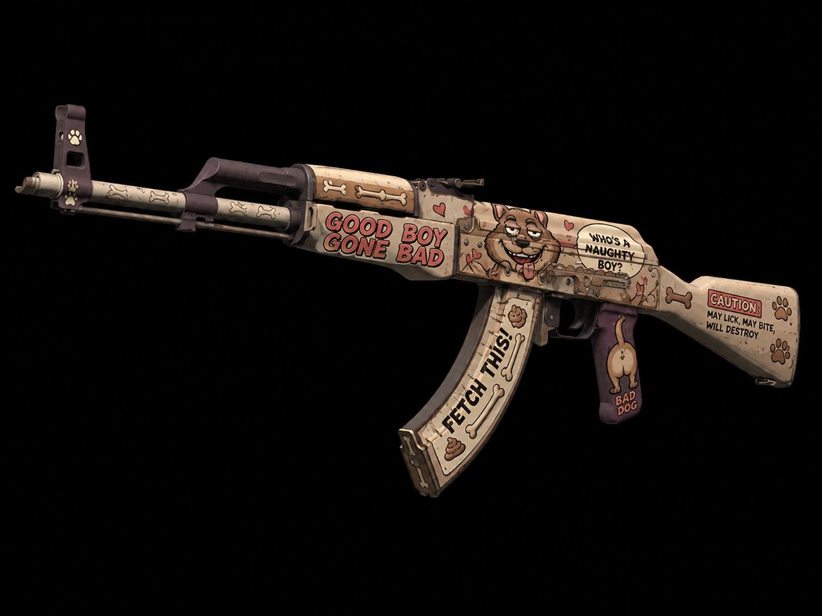 ZeakorDesigns's tweet photo. Some cool weapon skin designs I made with Ai, just some cool ideas!

Meet my "Doggy Style" ak47 skin

#gaming #cs2 #counterstrike #csgo #games #ohnepixel #sparkles #anomaly #videogames #steam https://t.co/XW1GuFtqtX