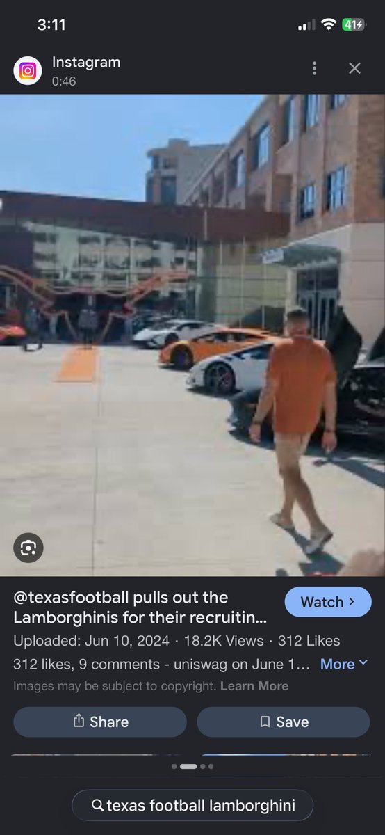 bmcall988's tweet photo. @CFBGuy999 Not true at all..Texas literally has a partnership with Lamborghini of Austin for their players and brings in tunnels of lambos for their big recruiting weekends https://t.co/dvjHRN7KzM