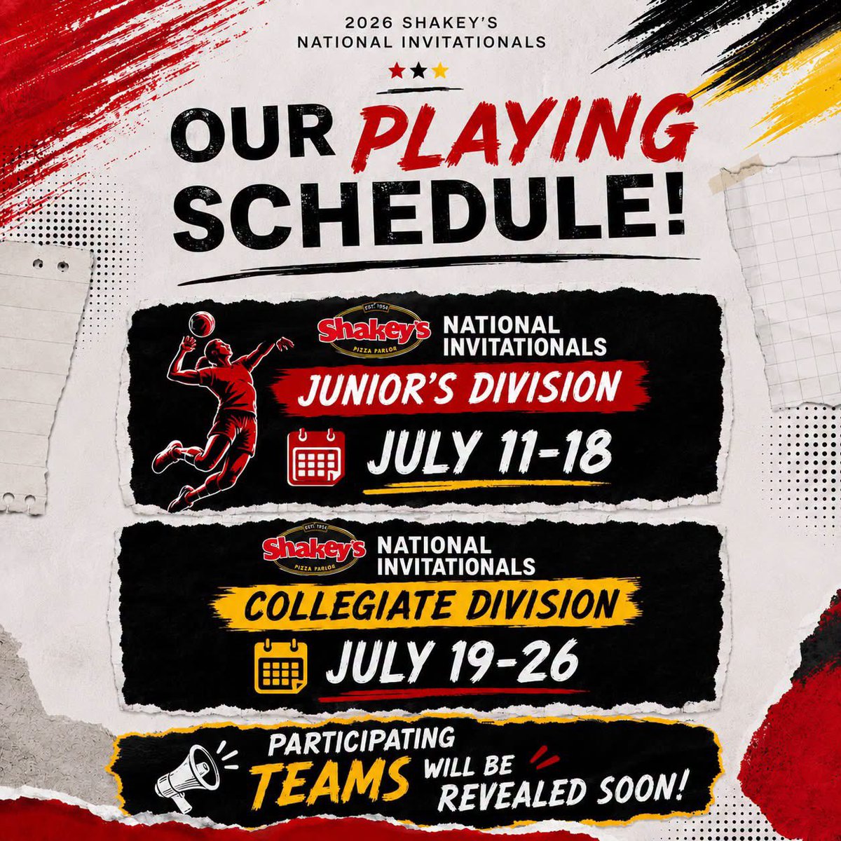 macaraello's tweet photo. 2026 Shakey’s Super League National Invitationals 🔜

📅 Junior’s Division: July 11 to 18
📅 Collegiate Division: July 19 to 26 https://t.co/WnVLyZVSNy
