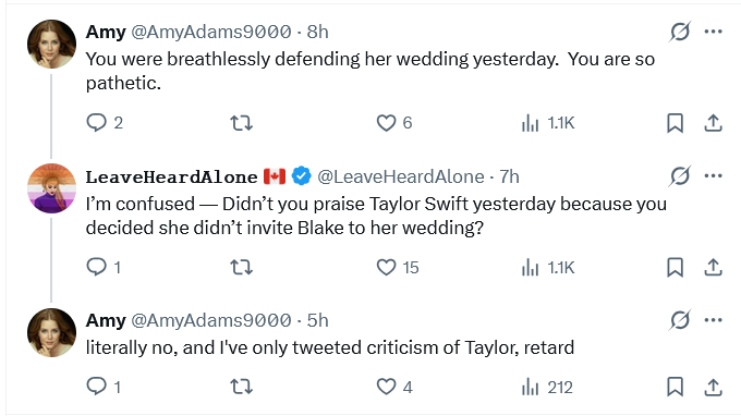 Polly01001011's tweet photo. It is quite entertaining to watch Rebecca's meltdown over Brad Pitt being invited to Swift's wedding! 😎😎😎🤣🤣🤣
I guess she is next in line to be cancelled by these muppets. https://t.co/ArUz9TaONj