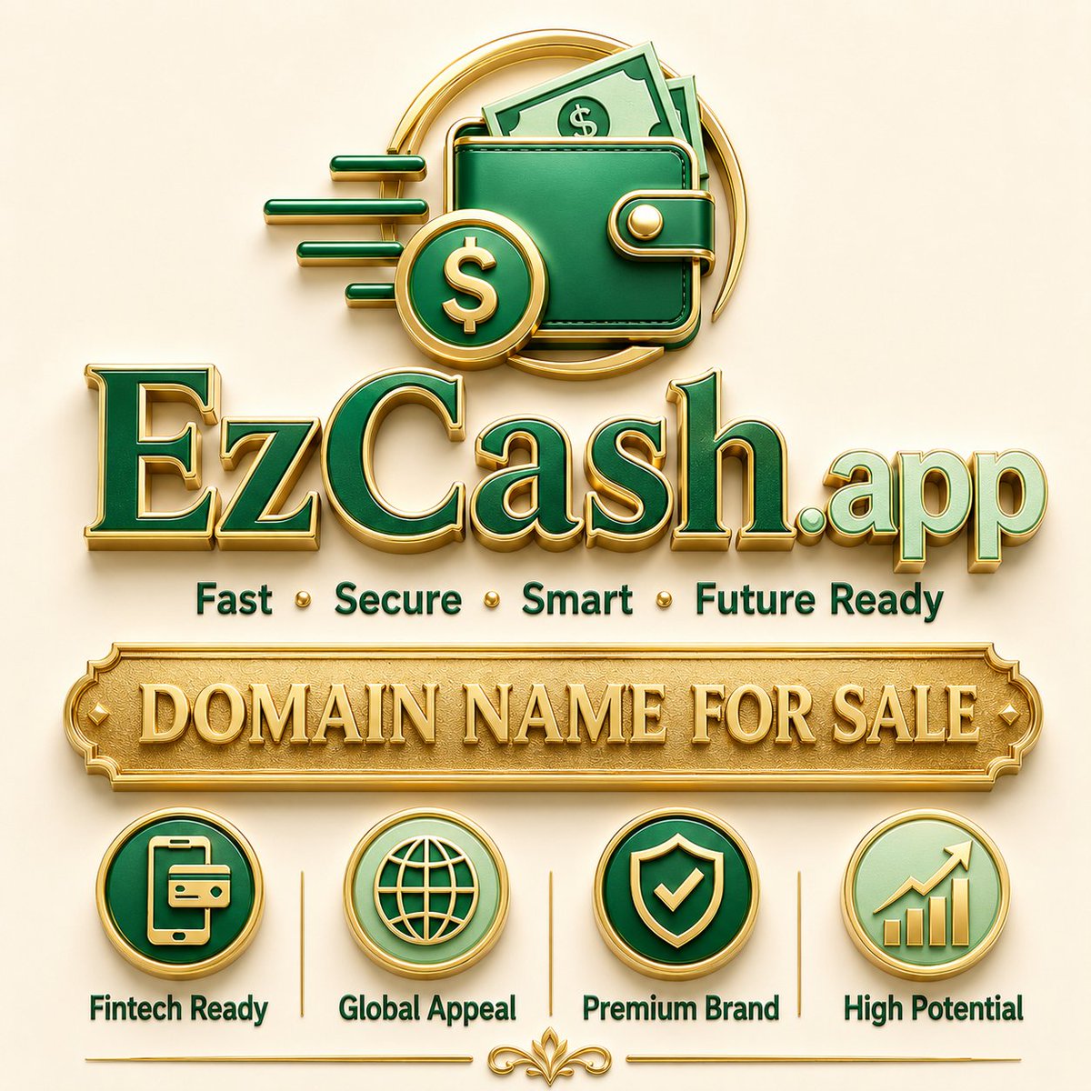 DomainFQ's tweet photo. .
Domain Listed For Sale
https://t.co/ZXylksda1E
A simple, fast, and highly targeted name for a digital wallet, instant payments app, cash advance platform, rewards product, fintech tool, or next-generation mobile finance startup.
#EzCash #EasyCash #Cash #Fintech #Payments #Wallet #Money #Loans #Credit #Rewards #Banking #Transfers #Finance #Savings #AI #Income #Mobile #App #Startup #Platform #DomainForSale