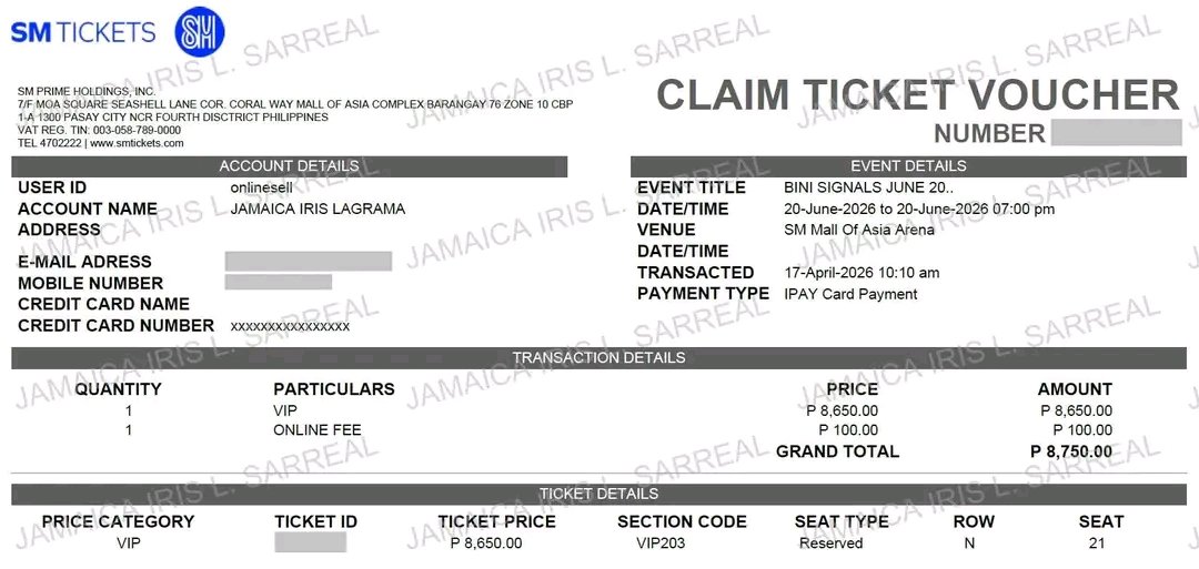 pookibiy's tweet photo. WTS/LFB
BINI Signals World Tour in Manila

Selling 1 UNCLAIMED VIP ticket for Day 1 (June 20, 2026). 
Section 203. SAME PRICE‼️

PM me here or in my fb sa sure buyer! 

Meet up only SM Dasmariñas.
DP need. Kaliwaan tayo. 
Location: Dasma, Cavite

RFS: extra/secured preferred date https://t.co/42awD9MNMs