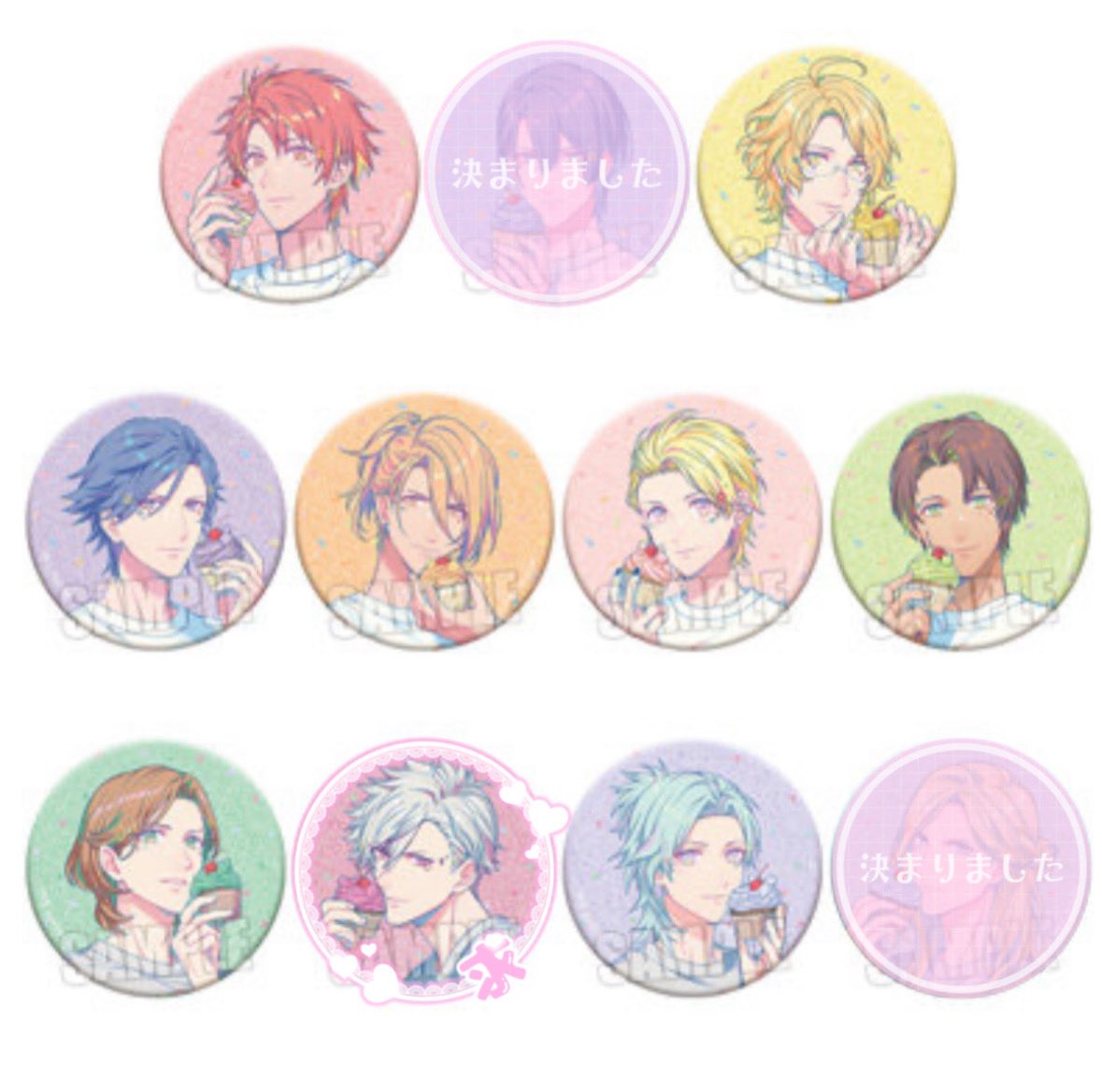 Rock__nya's tweet photo. 𓊆交換𓊇うたプリ BGS 2026 缶バッジ BMC BE MY CUPCAKE Ver. 

譲) 音也、那月、トキヤ、レン、翔、セシル、嶺二、藍   各3枠

求) 蘭丸

事後��販で3BOX分予約済みです。
お気軽にお声かけください！

⭐郵送交換のみ https://t.co/KgwE4mHVma