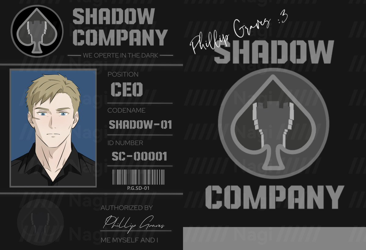 Nagi_YN's tweet photo. Shadow Company ID Badge
#graves #phillipgraves https://t.co/eXXPc8IG8F