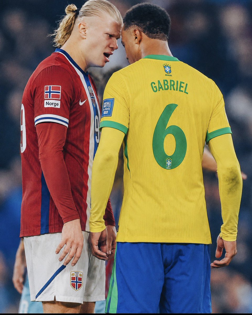 afc_ben10's tweet photo. 🚨 Gabriel Magalhães on Erling Haaland:

🗣️ “Playing against Haaland feels less like football and more like surviving a Scandinavian home appliance with elite finishing ability.”

“But I respect him because he never hides from the physical battle. And he knows I’m the same. I defend like an angry Brazilian uncle protecting the barbecue from uninvited guests.”

“After 90 minutes we are both exhausted, frustrated and still trying to bully each other physically for no reason. Honestly, it’s probably very entertaining to watch from far away.”