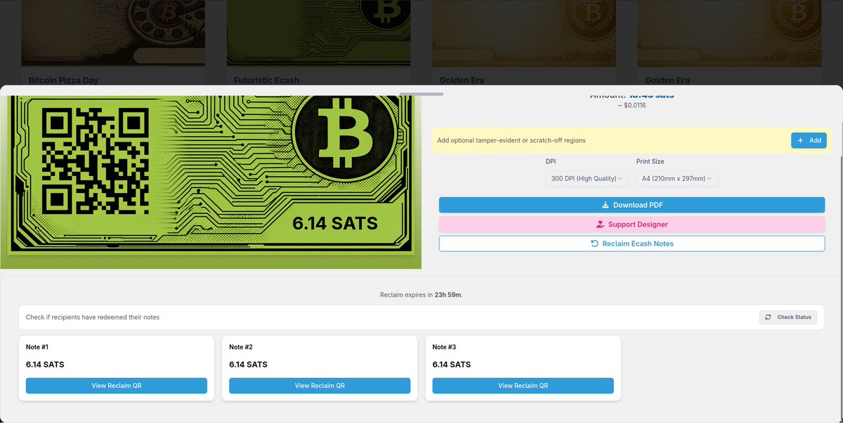 Harsh_dev098's tweet photo. Paper Ecash lets you reopen an issuance session, verify the redemption status of every note against the federation, and reclaim(for 24 hour window) only the notes that remain unspent. https://t.co/TtEHDX5hgb