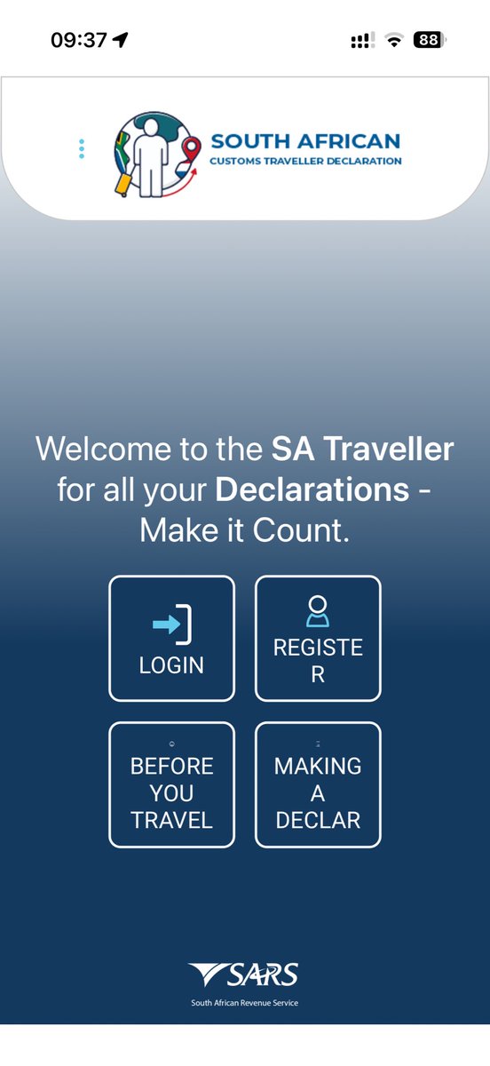 mikeratcliffe's tweet photo. Dear @sarstax - the new South African Customs Traveller Declaration app is pathetic, counter-intuitive, poorly designed and frustrating - even for someone accustomed to using technology. (BTW is the acronym SATMS wrong?) Before implementing this system it should have been tested thoroughly. In the age of AI, this old-fashioned ‘red tape’ will be a huge frustration for almost everyone & provide impediment to tourism.
South Africans expect better. 🇿🇦 
@PatriciaDeLille @Leon_Schreib @CyrilRamaphosa @geordinhl