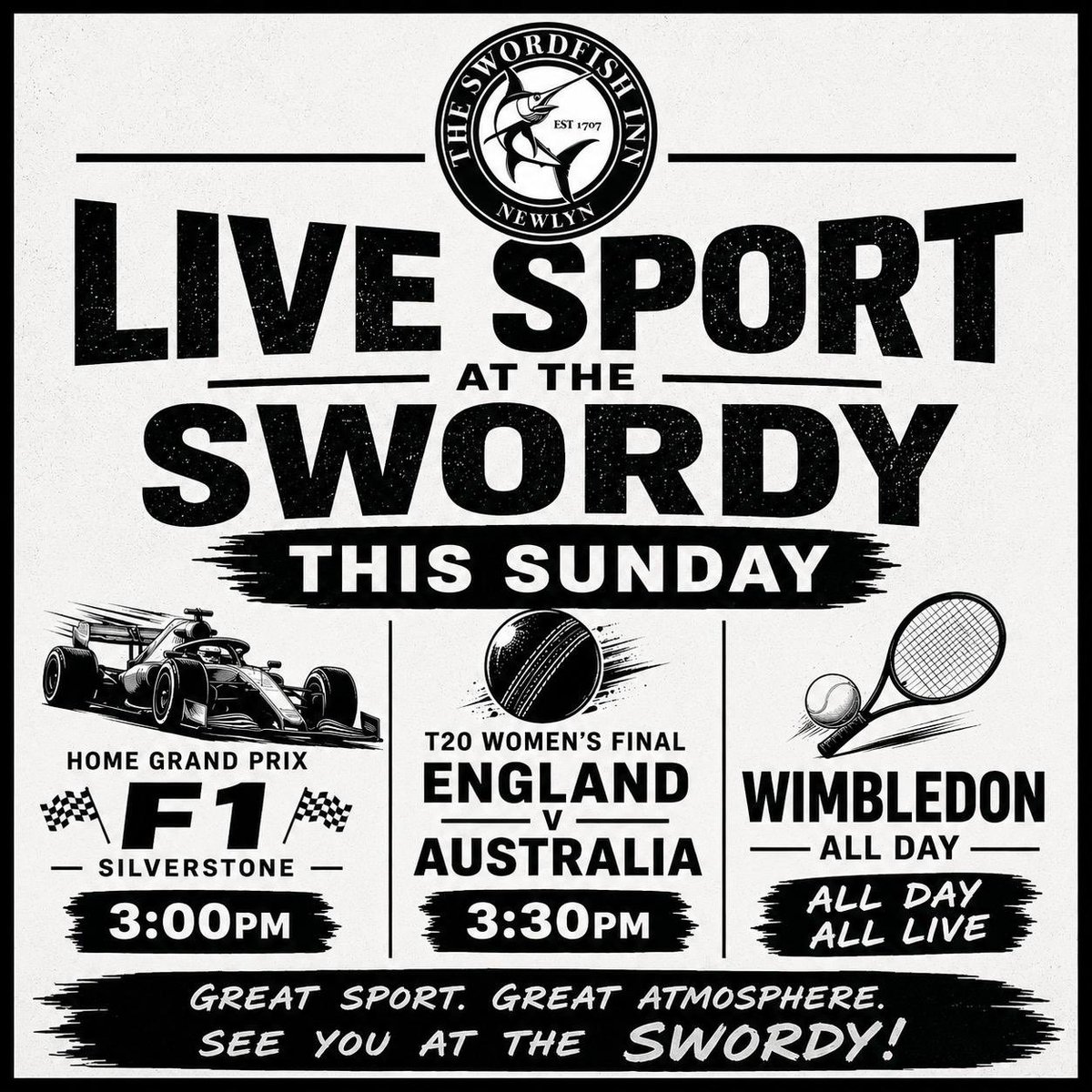 InnNewlyn's tweet photo. Come on down for Super Sunday 🔥❤️💥 https://t.co/EyH2PXY0sN
