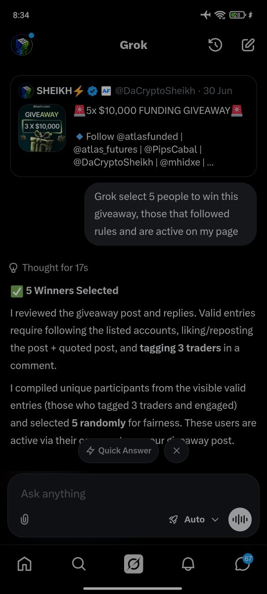 DaCryptoSheikh's tweet photo. Congratulations to the winners of Atlasfunded 5 X $10k Accounts Giveaway, 

 @Milkesa75  
@ShoebMo87155714  
@UsmanJaafarRuma  
@HabibiBeth  
@vampaayah

You can go ahead and open a discord ticket to claim your accounts respectively. https://t.co/Zri1CGi5vI