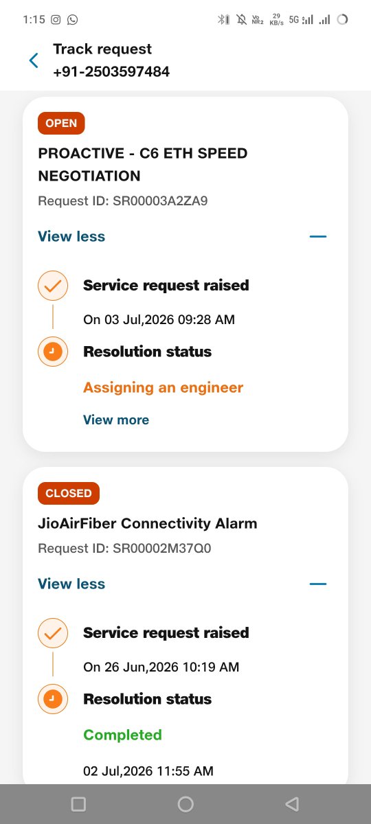 AdarshKudre's tweet photo. @JioCare @JioCare it's still the same, due to heavy rain I can understand delay but a single call would be appriciable also kindly let me know when can I finally expect my home network back to normal. I'm facing these issue since 26th of June. https://t.co/80xhtXLlDT