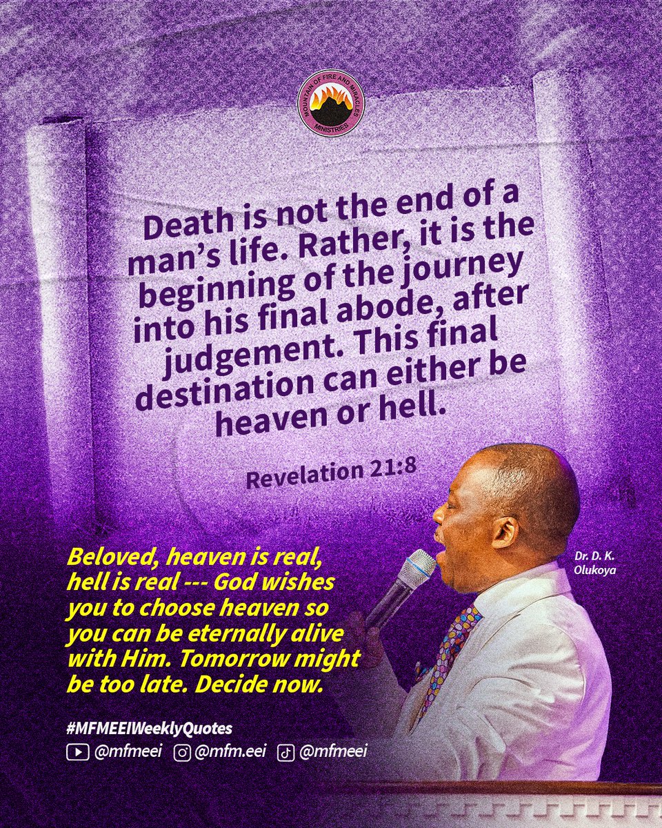 MfmSmeg's tweet photo. **MFMEEI  Quote*
My Father, My Father, My Father, arise in Your Mercy: let all my faithful works and services speak volume before Your throne on the last day of reckoning, and  position me into Your everlasting kingdom, in the Mighty name of Jesus Christ. Amen!! https://t.co/94fhjWzozQ