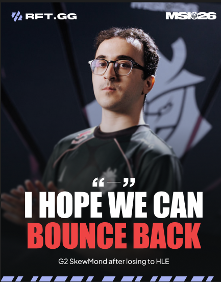 RFTGGlol's tweet photo. G2 SkewMond 🇫🇷 after the loss to HLE:

“I hope we can bounce back” https://t.co/h2llsuZ30O