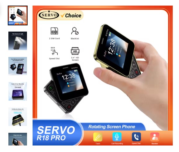shopping_soma's tweet photo. "SERVO 90Β° Rotating Slider Phone! ππ±
Unique 2.4" rotatable 2G phone with Dual SIM, FM radio, and flashlight. Buy yours today!
Buy- https://t.co/mTFc2hQEfy
#SERVOPhone #SliderPhone
#RetroTech #AliexpressUSA
#USATech https://t.co/jTQxjV5G13