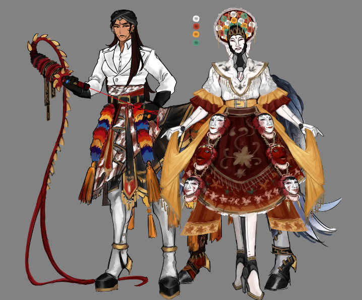 Sionnachviolett's tweet photo. ougghhh, cempaka...my corporist docent gal...honestly i already ran out of ideas for her weapon so i ended up giving her a scythe (also w turangga, they look so cute together!!💕) https://t.co/3hBpCLf07m