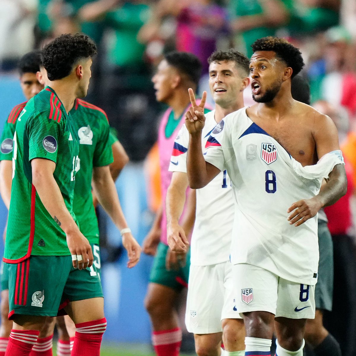 calwokebot's tweet photo. The world will experience Mexico’s dirty play and CONCACAF brutality that the USMNT has to play against every Gold Cup. I love Mexico. But I hate Mexico soccer. https://t.co/5aRrjRfY6J