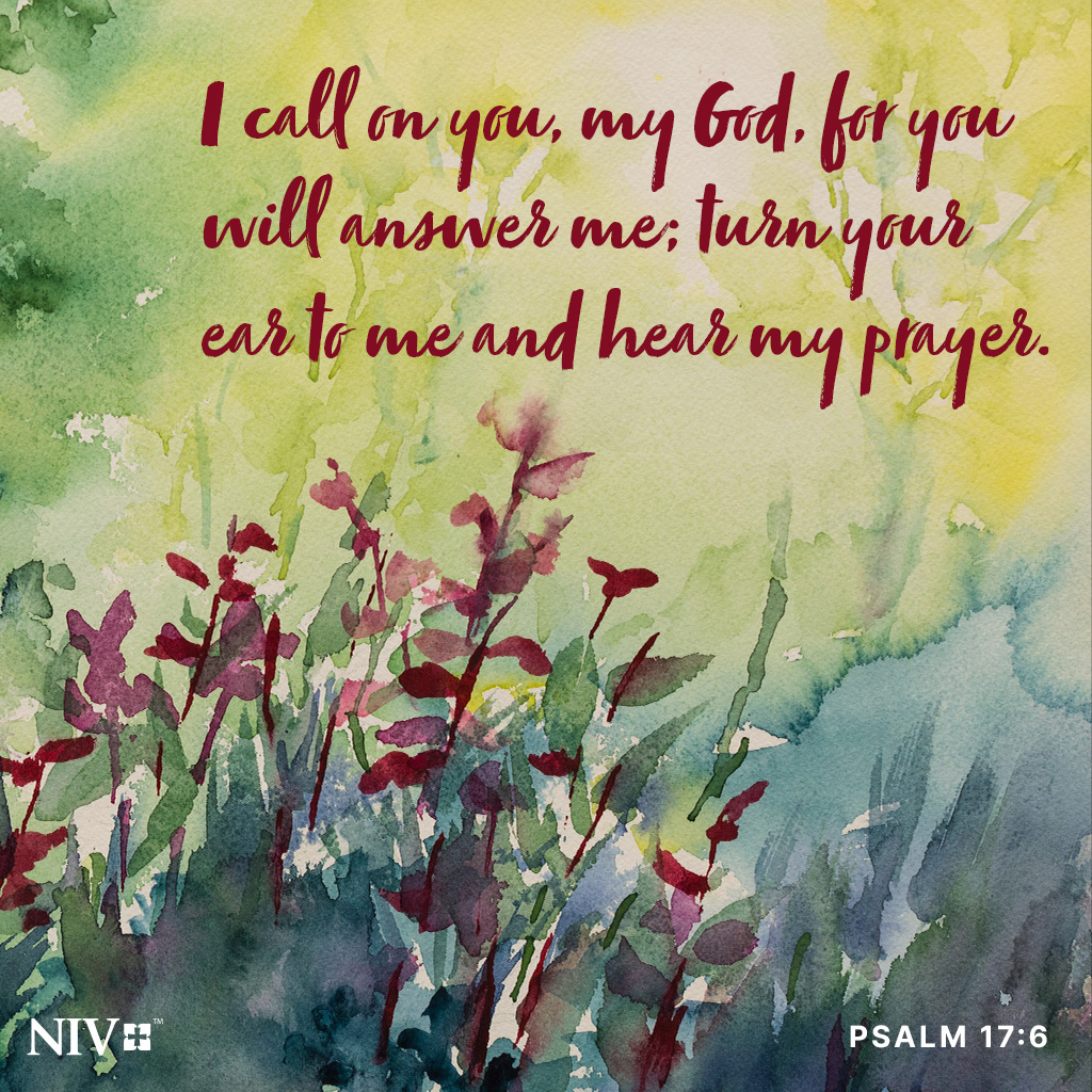 NIVBible's tweet photo. I call on you, my God, for you will answer me; turn your ear to me and hear my prayer. Psalm 17:6 https://t.co/JeYiGyOWOC