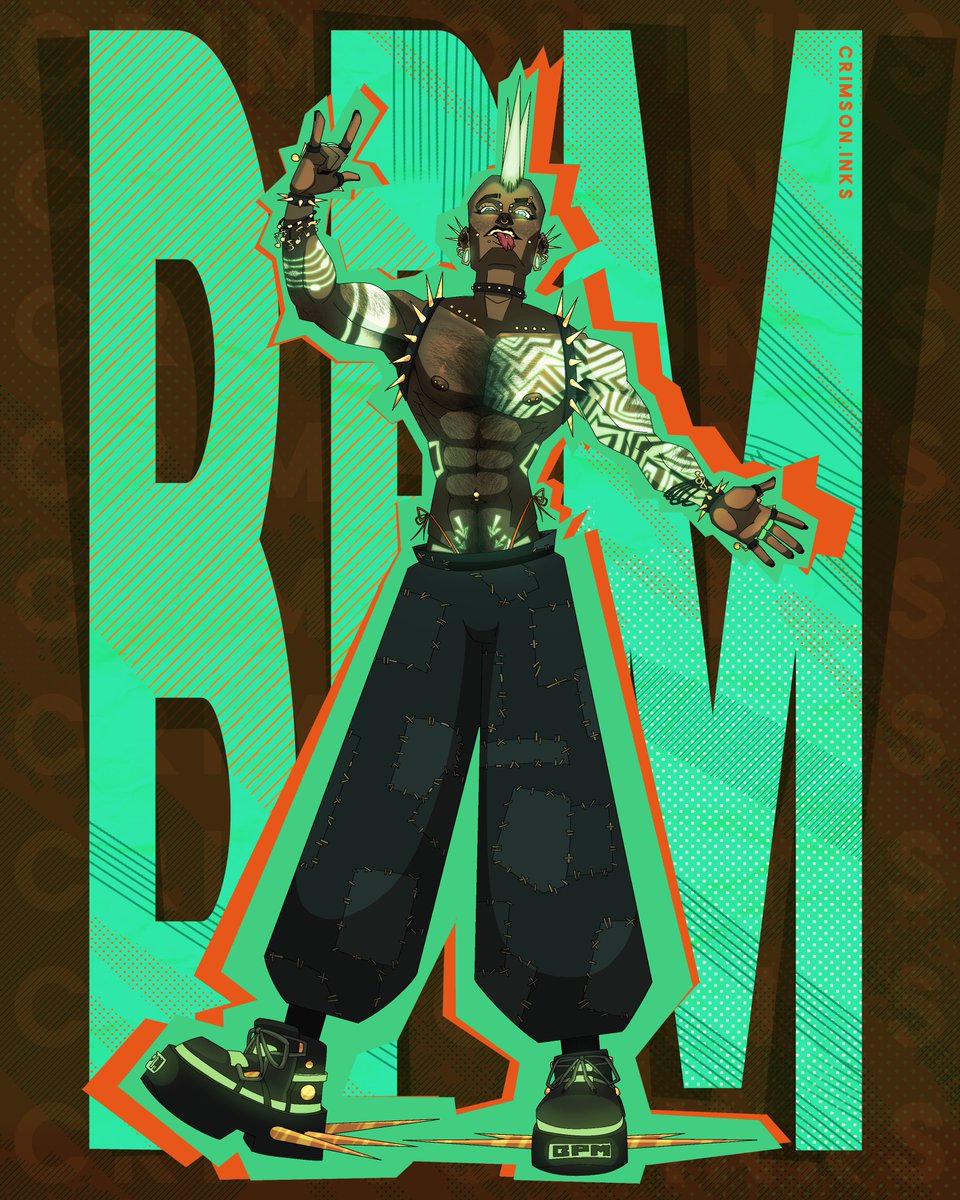 Crimson_Inkss's tweet photo. Meet my #Lancer #TTRPG character "BPM!" A DJ Punk that wants to fight against the evil corporation of the world https://t.co/Tl1QgmNYHI