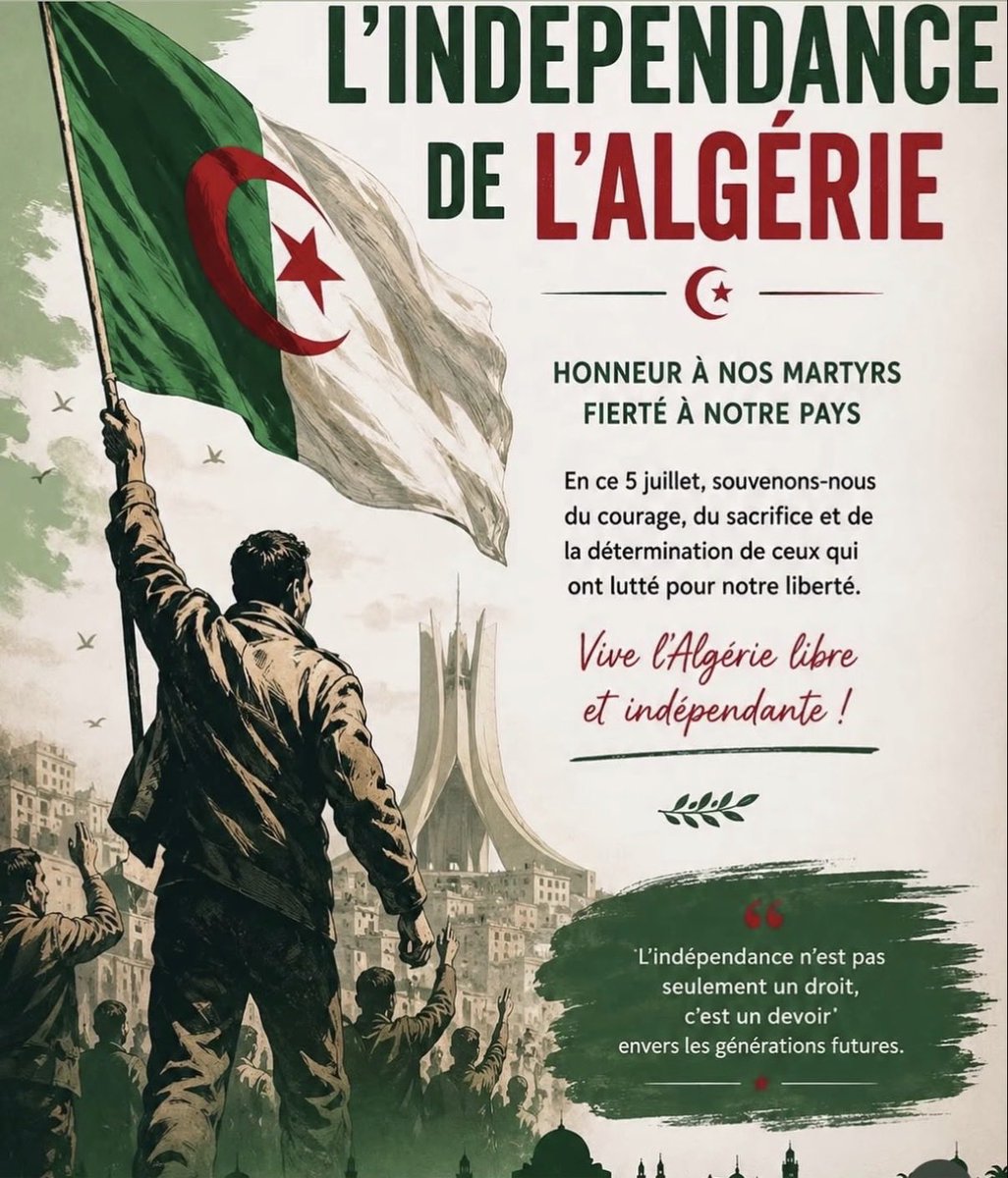 Dee_Harche's tweet photo. Happy Independence Day Algeria 🇩🇿 🩸 https://t.co/Y42t3EjLdl