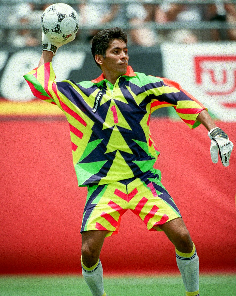 brfootball's tweet photo. 32 years ago, Mexico exited the 1994 World Cup at the Round of 16, and we said goodbye to Jorge Campos’ extraordinary kits 🎨 https://t.co/hvw9k2agHn
