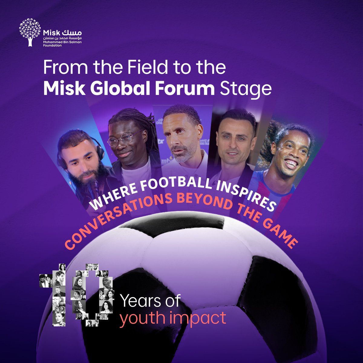Misk_Global's tweet photo. Football has the power to inspire far beyond the final whistle. At MGF, the conversation goes beyond the game, bringing together voices that lead, challenge perspectives &amp; inspire change.

Which football player would you like to see take the #MGF26 stage? Tell us in the comments. https://t.co/aPbrWKecOM