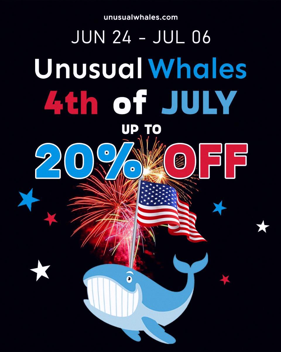 dawara048's tweet photo. Unusual Whalesで7月4日セールやってるよ🔥

最大20%オフになるみたい。

今のマーケットを乗り切るためのツールも用意してあるって。

参加はこちらから👇
https://t.co/6l6JysSAyr https://t.co/fMpZ95R3rn