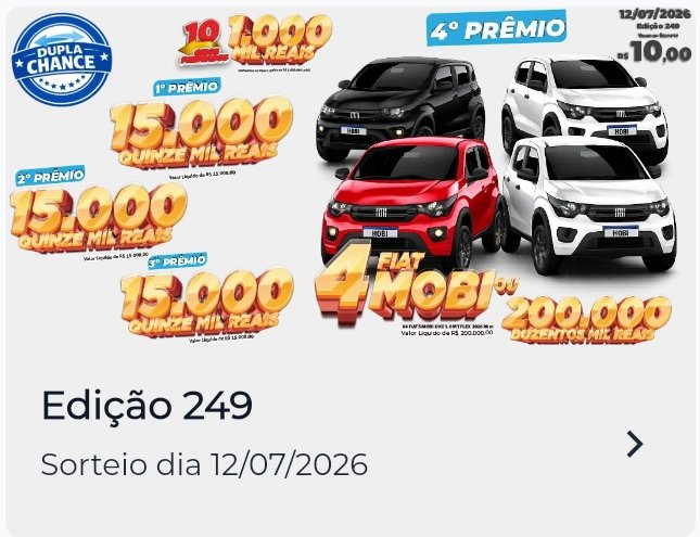 FranciscoEdils's tweet photo. PARAIBA PREMIADO SORTEIO DA SEMANA 12/07/2026, VEM, VEM COMPRAR O SEU 👋👋👋

1° 15 MIL REAIS 
2° 15 MIL REAIS    
3° 15 MIL REAIS    
4° 4 CARROS MOBI OU 200 MIL REAIS NA SUA CONTA 

+ 10 RODADAS DE 1.000 REAIS
TUDO ISSO POR APENAS 10,00

https://t.co/lWLOIfbCaa https://t.co/fFgdMizHmr