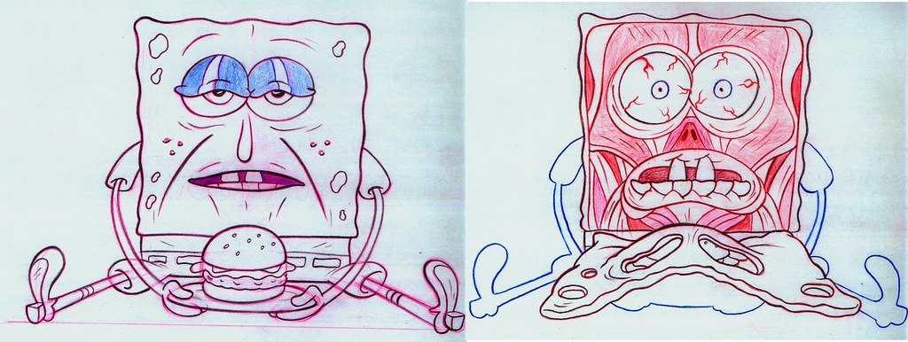 nursestimpyy's tweet photo. most of these kinds of drawings you'd see in midseason SB were the work of Robertryan Cory, a highly skilled artist who has a very distinct style https://t.co/Y4Xk3zTln6