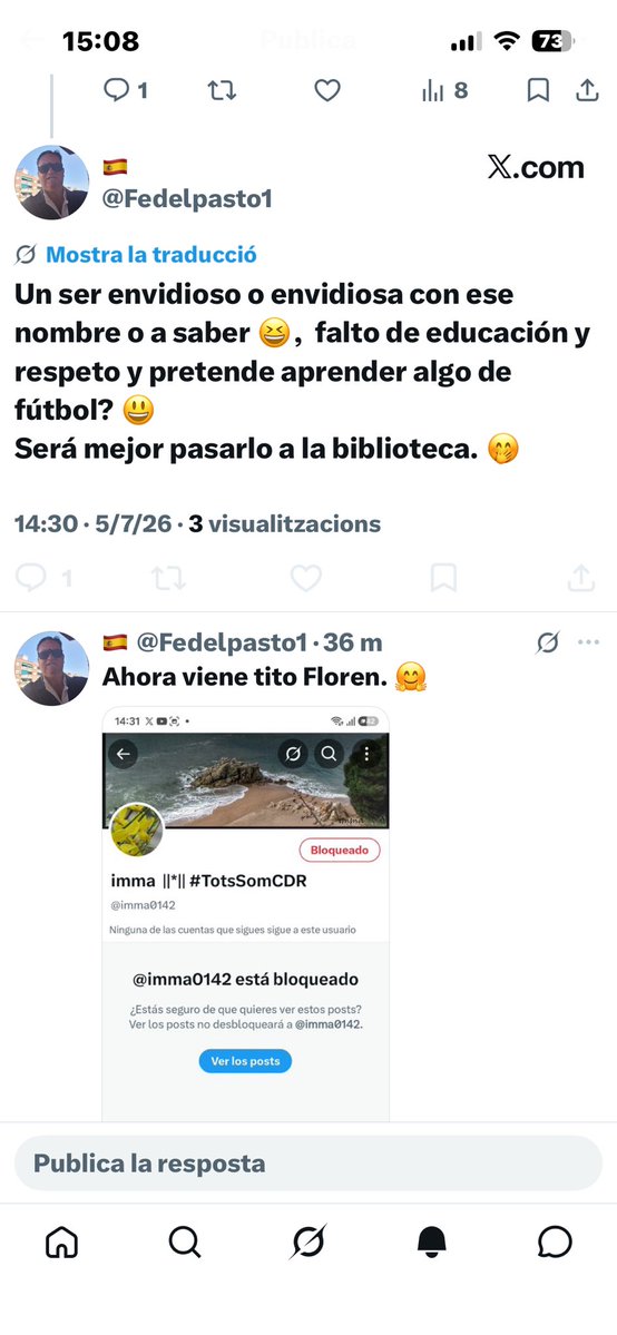 imma0142's tweet photo. Hòsties, avui no dormiré!!! En Tirrebte m'ha blocat!!! Des d'aquí se sent el tuf a naftalina 😂 https://t.co/fK2APgHARr