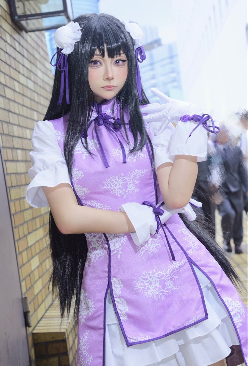sha_maru55's tweet photo. ⚠︎cosplay コスプレ

魔法少女まどか⭐︎マギカ
　　暁美ほむら　ﾁｬｲﾅ衣装🍥

#アコスタ池袋 https://t.co/HIL9Xc41EB