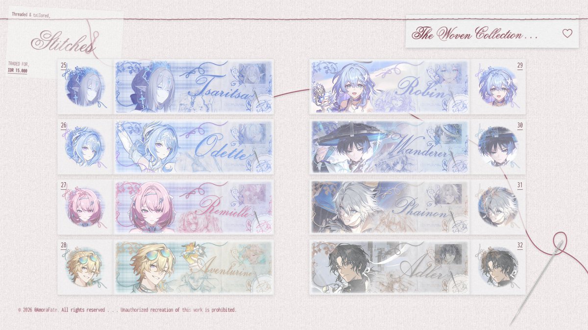 AmoraFate's tweet photo. 🪡 . . any acts of appreciation is valued!

greetings, fated ones! ae🦭 and niya🫧, have brought to you 32 layout ready stocks ready to be grabbed at 🕣{ 20.45 WIB } via DMs -! 💗

do not forget to read TNCs below before buying, happy shopping dearest customers! ♡

#bealanja https://t.co/znBqPnS6RN