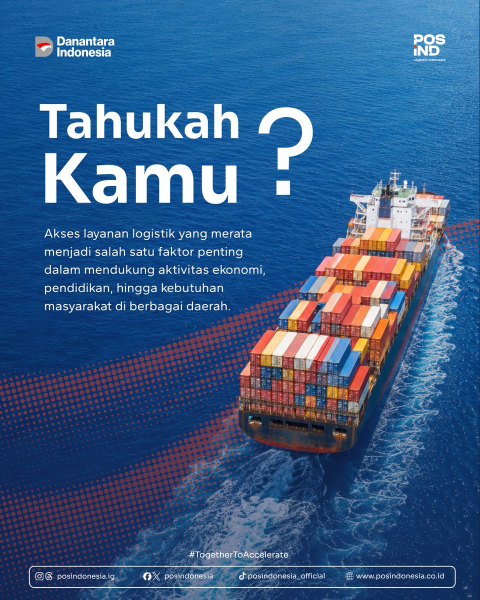PosIndonesia's tweet photo. Hingga ke berbagai penjuru negeri, Pos Indonesia terus hadir melayani.
Dengan jaringan yang luas dan semangat untuk terus terhubung, kami berupaya menghadirkan layanan yang menjangkau lebih banyak masyarakat di seluruh Indonesia.
#PosIND
#Danantara
#MelayaniSepenuhHati https://t.co/havSjHdr6X