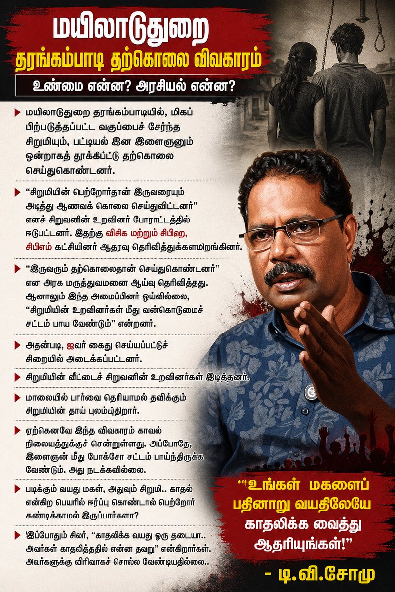 theeechatti's tweet photo. “காதலுக்கு வயது ஒரு தடையா.. உங்கள் மகளை 16 வயதிலையே காதலிக்க வைத்து ஆதரியுங்கள்”
பத்திரிக்கையாளர் - டி.வி. சோமு
#SaveChildrens #TamilNadu https://t.co/YUx8atmWCY