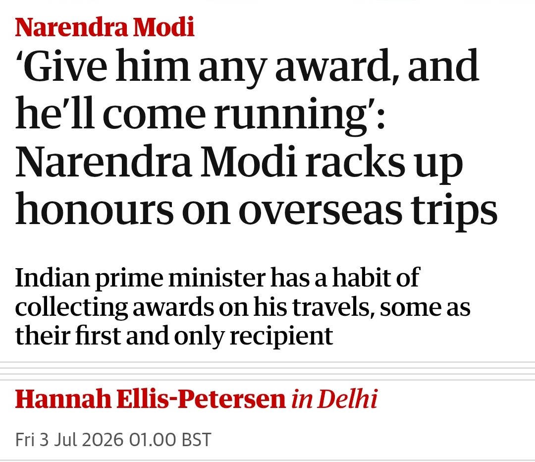 sougat18's tweet photo. Hannah Ellis Petersen knows someone very influential in the MEA for being able to publish this type of “catchy ” headlines.

If she pulled this stunt in USA, a very significant defamation suit would have landed to the Guardian doors and they would have kicked Hannah like a fly out of a milk to settle the lawsuit.