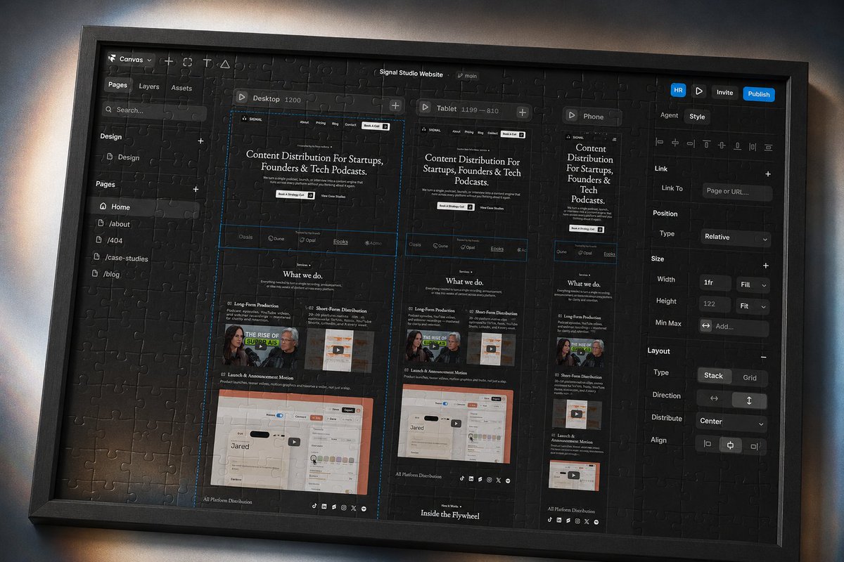 IbuiltOlympus's tweet photo. Imma do my sneak-peaks and Work in progresses like this now! 

Final Touchups before I launch my @framer template for Content Repurposing Agencies in the tech space. 

Excited! 🙃 https://t.co/eYpjXPPGPw