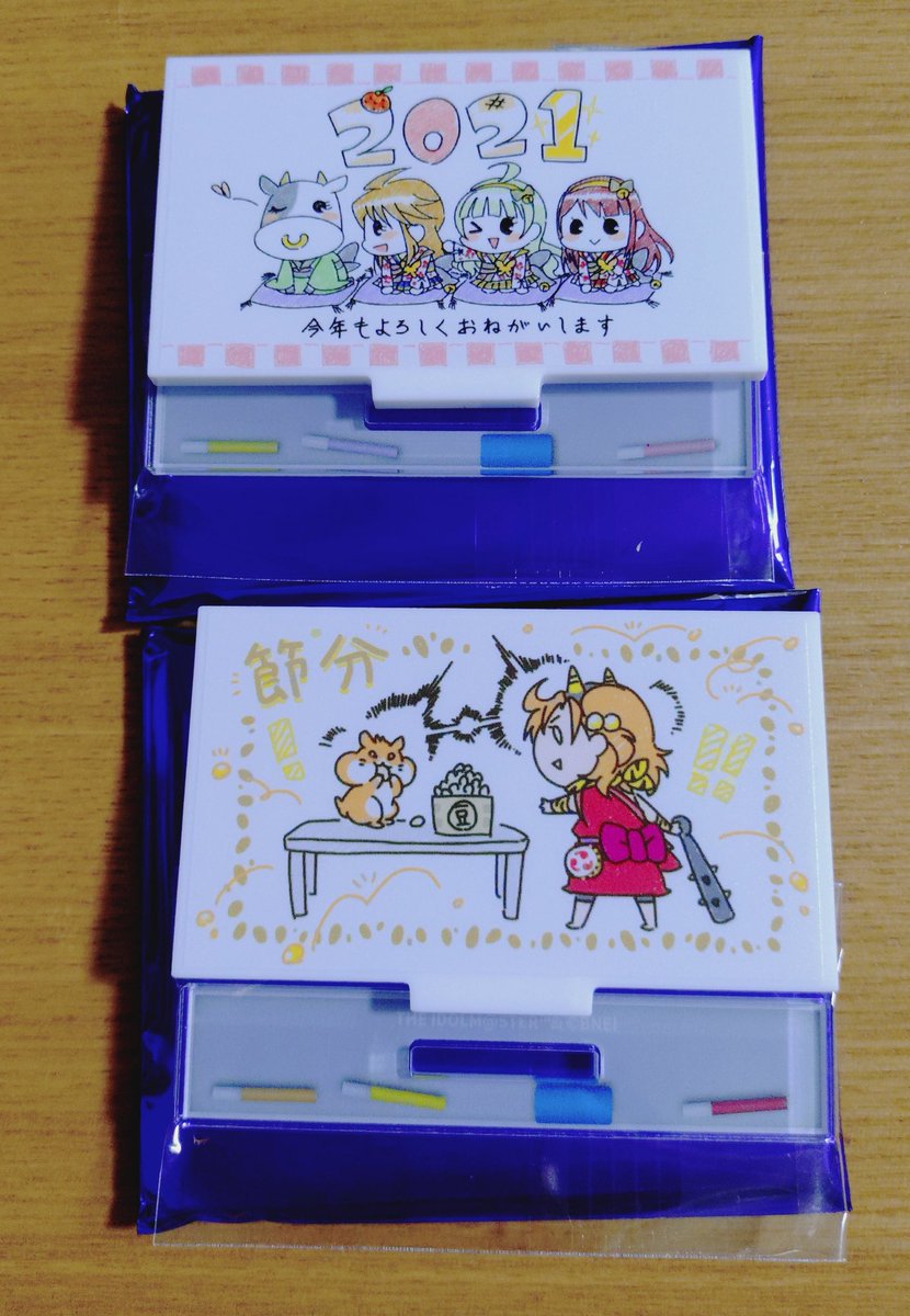 totsu_san's tweet photo. ミリオンライブ　ホワイトボードアクリルスタンド 2020 アクスタ　交換

譲　画像1　新年（恵美　エレナ　琴葉）　節分（可奈）
求　画像2　ひな祭り（4ラグ）最優先決まれば七夕（歌織莉緒）

ひな祭り最優先です。七夕は決まり次第になります。
郵送希望。ピンポイントですがよろしくお願いします。 https://t.co/vzlwRRGiUP