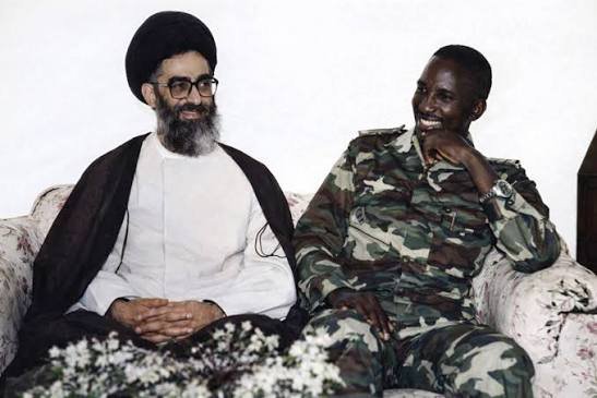 SankaraDispatch's tweet photo. Supreme Leader Ali Khamenei ( then President ) and President Thomas Sankara in Tehran , 1986AD. https://t.co/wK8nUEnZIX