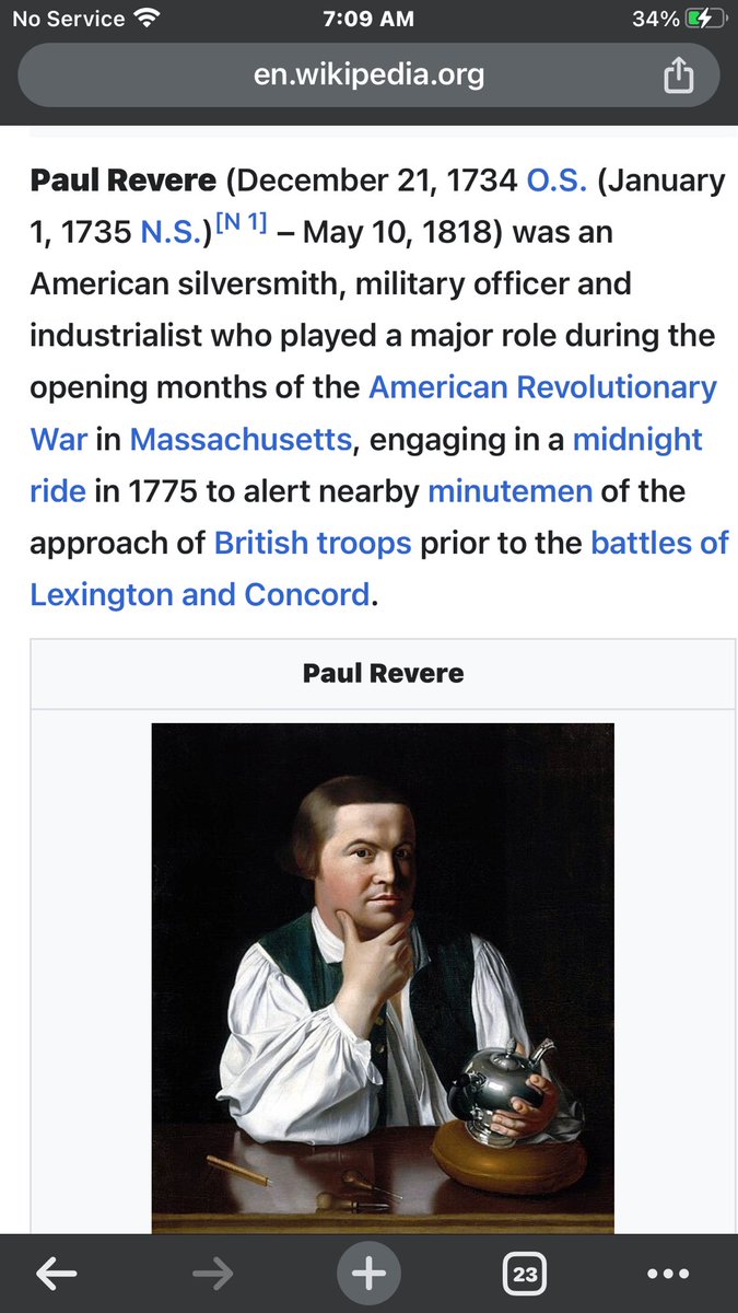muddavugger1's tweet photo. @MiniWhoop @iunderstoodu 
@aztekman @CigmanF @Dirty_Water 

Happy day 5 of white history month everyone.
Paul Revere a white silversmith from Boston who fathered16kids from2wives,took that midnight ride to warn minute men that the crooked British were invading the13
colonies…👇 https://t.co/eTmCDU2CzO