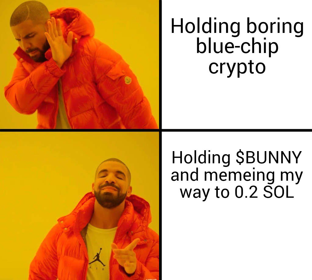 lamnotokiki's tweet photo. #BUNNYMEMECONTEST @bunnycoindev 
😂 Yess Holding $Bunny is the way https://t.co/hIVem3VaAv