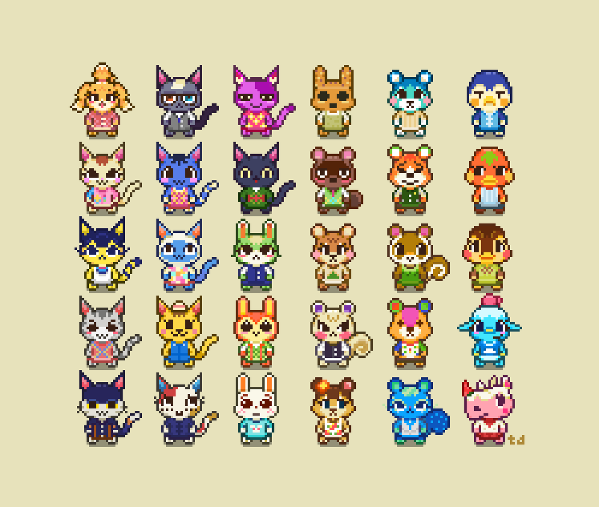 takde_life's tweet photo. Animal Crossing
#pixelart #ドット絵 https://t.co/HmWeXeJx3F