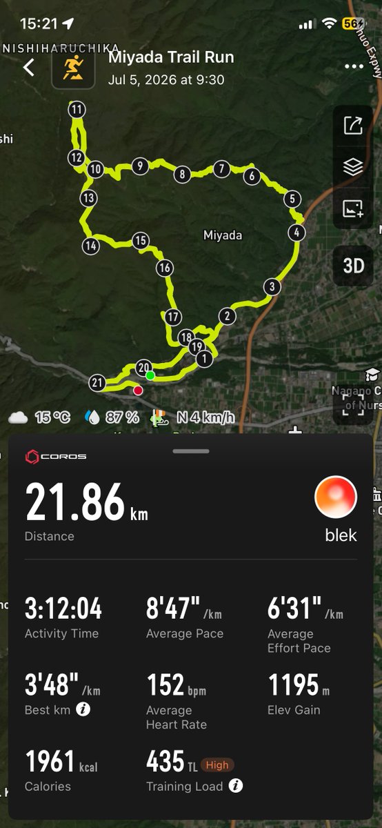 blekdutt's tweet photo. hari ini selesai!.
gatau kenapa data strava sama coros beda waktunya. tapu aku percaya dengan data coros dan data di sertifikat. waktu race ada kejadian yang mau gamau diri ini menabrakan diri ke pohon, kalau tidak aku udah gabisa ngetweet tweet ini (alias jatuh ke jurang). https://t.co/SDCnENfoIr