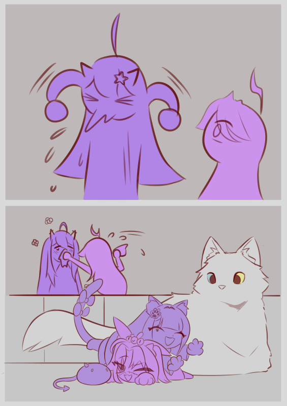 Roky9_9's tweet photo. "Cuteness Aggression Took Over..."  Bonus💜

#MichiMochiArt #Noombart #Vtuberart #fancomic #fanart #comic https://t.co/MLZQaE4P7k
