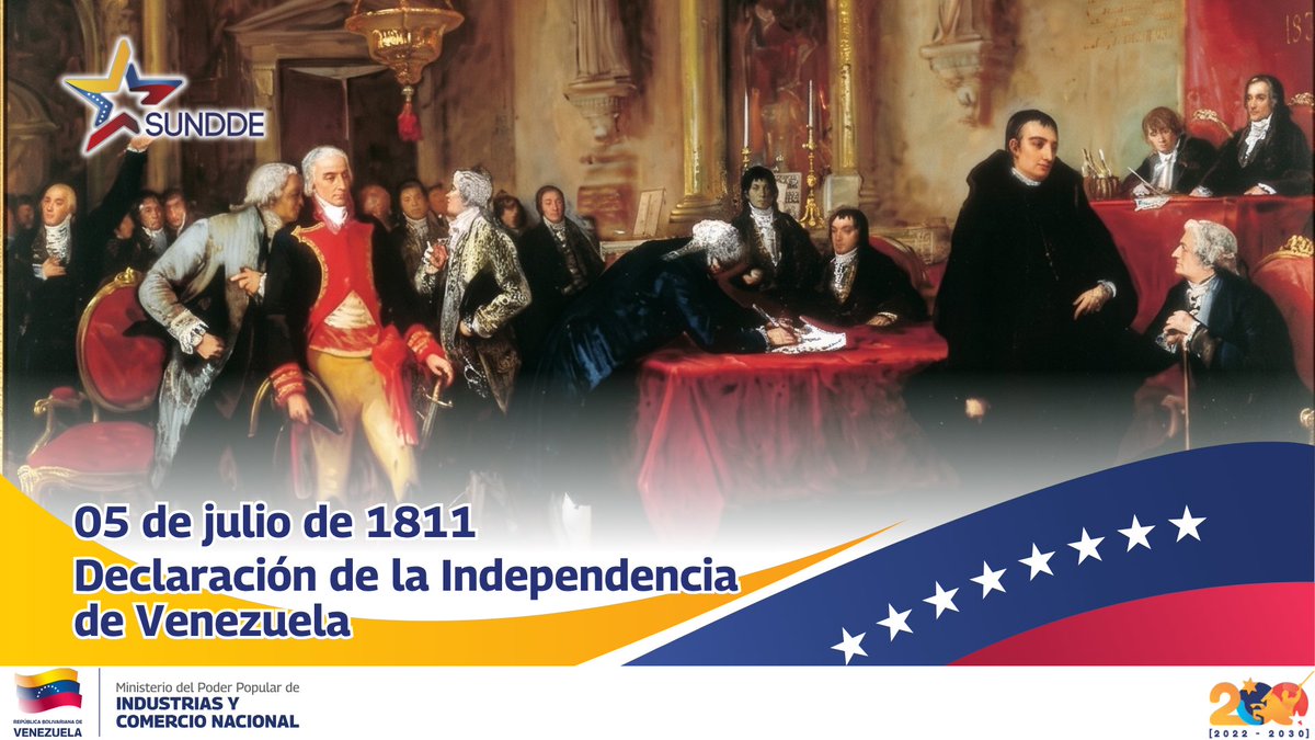 sundde_ve's tweet photo. #Efemérides ​🇻🇪 ¡Día de la Patria! Celebramos con orgullo el #05DeJulio de 1811, fecha en la que se firmó el Acta de la Declaración de la Independencia de Venezuela. Hoy reafirmamos nuestro compromiso irrevocable con la soberanía y la autodeterminación de nuestra nación. ✨ https://t.co/LT0mHYSWYm