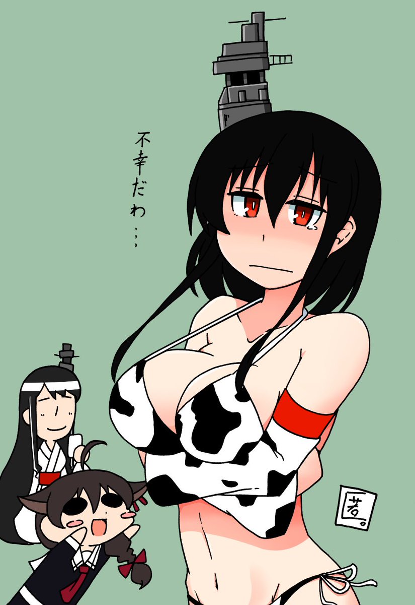 shinjiriebiten's tweet photo. 今日はビキニの日らしい。
丑年に描いた山城牛ビキニです。 https://t.co/QSWCP8CidN