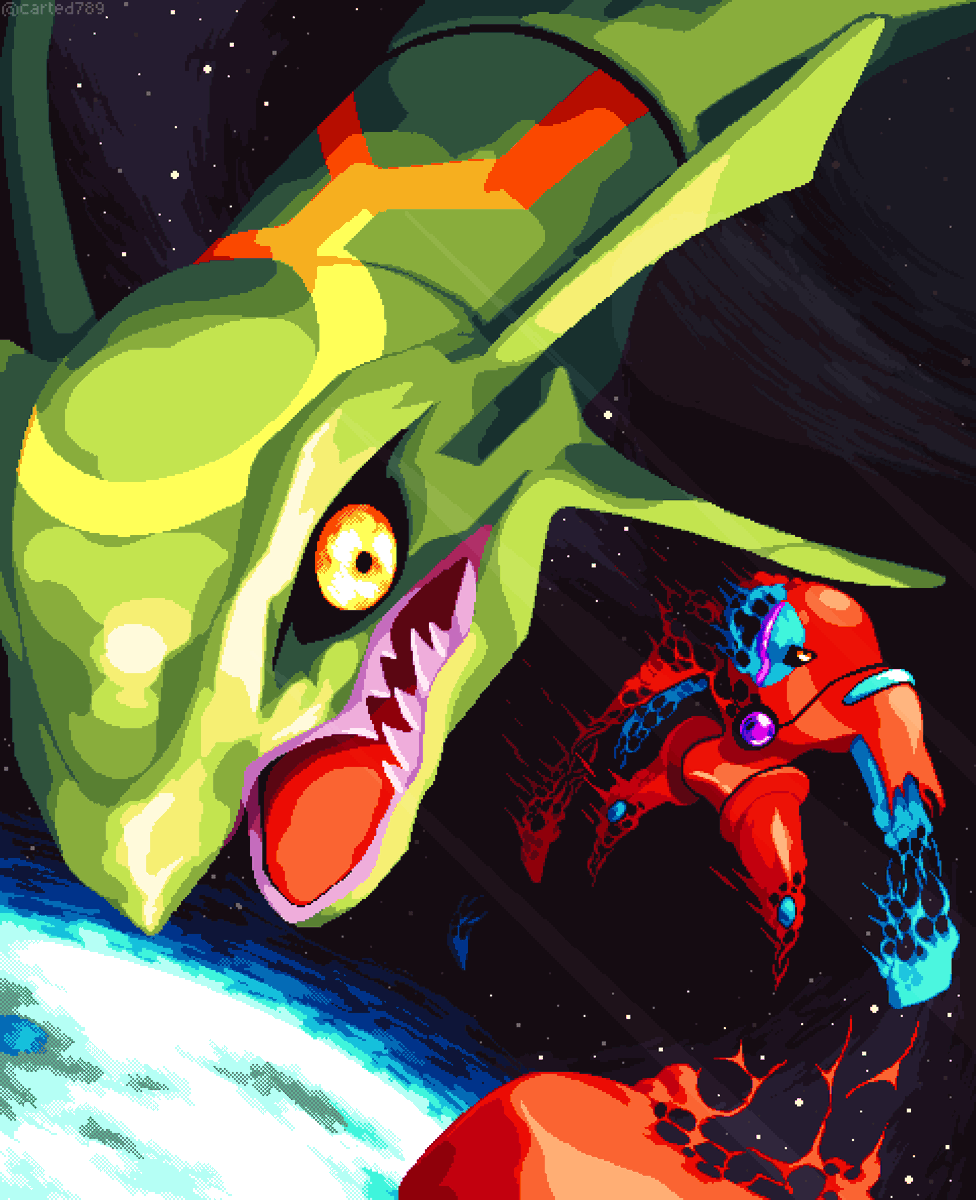 carted789's tweet photo. Rayquaza and Deoxys. Just resting😪🧬#pokémon https://t.co/AQL10s3wRO