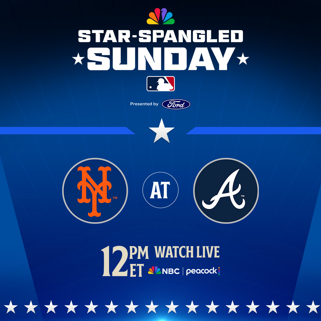 Braves's tweet photo. Watch us take on the Mets on MLB Sunday Leadoff! Streaming LIVE on Peacock TV and NBCSN, at 12:00 p.m. ET.

WATCH: https://t.co/ghhH7Dl0pM https://t.co/QtyO4YEOfc