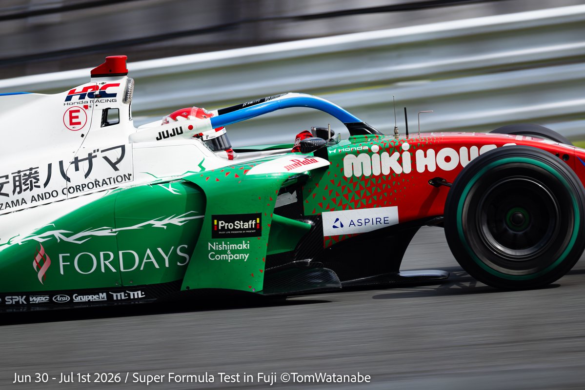 tom106_watanabe's tweet photo. 2026/6/30-7/1 Super Formula 公式テスト in 富士
HAZAMA ANDO Triple Tree Racing
No.10 Juju選手
@JujuNoda_Racing #野田樹潤 #Juju10 #TripleTreeRacing #SFormula #富士スピードウェイ https://t.co/3XDgjnxuZs