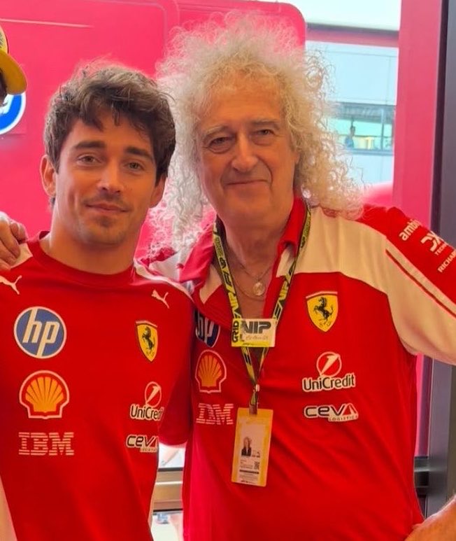 TinoCLeclerc's tweet photo. CHARLES LECLERC CON BRIAN MAY https://t.co/uX3Cy8vfPg