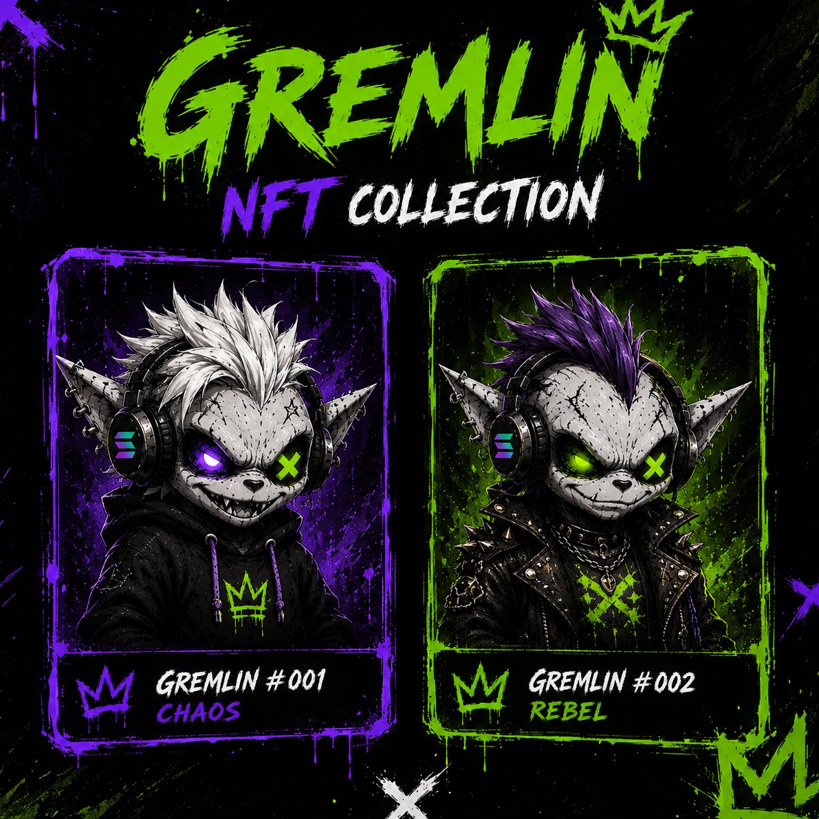 GremlinSolCoin's tweet photo. 👾 The GREMLIN universe keeps growing...

We've been exploring the idea of a future GREMLIN NFT collection.

Unique designs. Different rarities. Built to fit the GREMLIN world.

Nothing is confirmed yet, we're building step by step.

What kind of GREMLIN would you want to own? 👇

#GREMLIN #Solana #NFT #GameDev #Web3Gaming #CryptoGaming