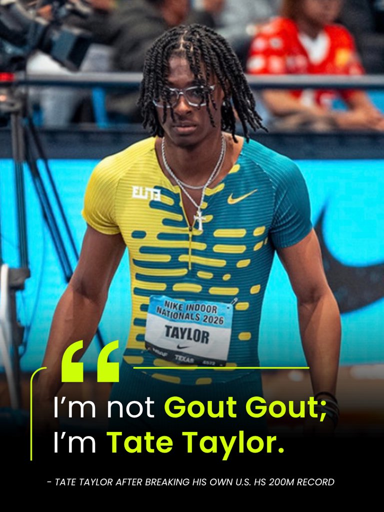 jumpers_world's tweet photo. 18-year-old Tate Taylor after breaking his own U.S. high school 200m record with a stunning headwind 19.75s (-0.9) at the #PreClassic 😮‍💨

The 3rd-fastest U20 200m time in history! 🤯

(Via: rossvisualzz/IG) https://t.co/RLXCFv7D72