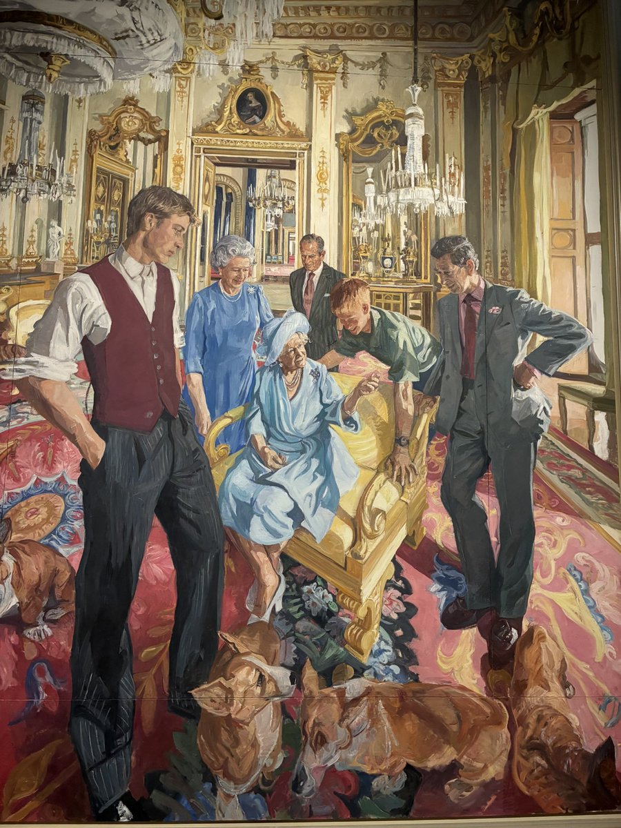 RoyalsOther's tweet photo. The Royal Family: A Centenary Portrait, four generations of the Royal Family. John Wonnacott @NPGLondon https://t.co/sJdKYtHzlK